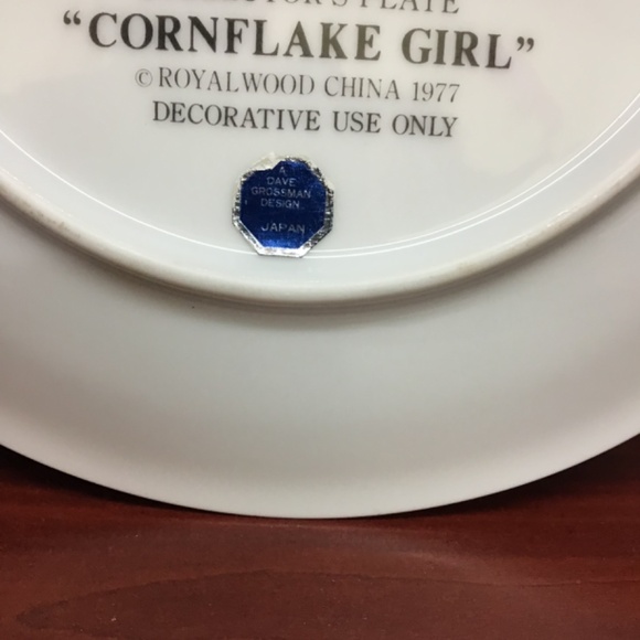 Vintage Royalwood China JC Leyendecker 1977 Cornflake Girl 8” Collectors Plate - Picture 3 of 3